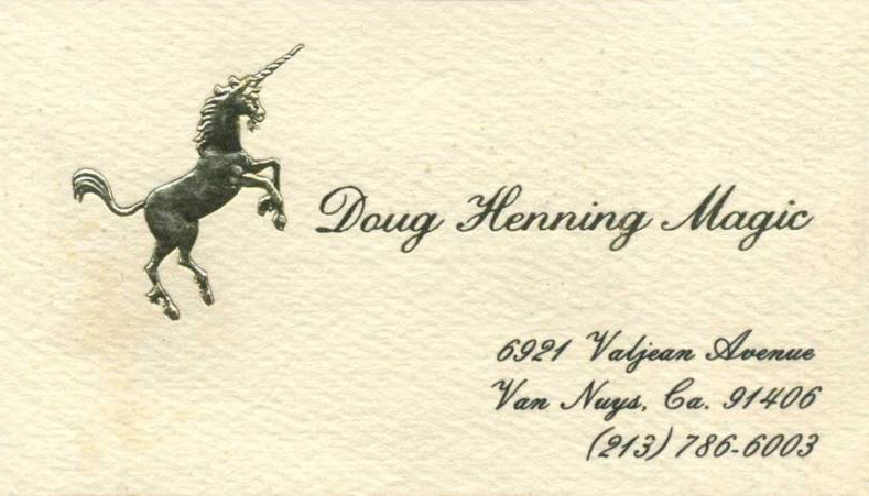Grandinetti Collection - Doug Henning 1979 Business Card