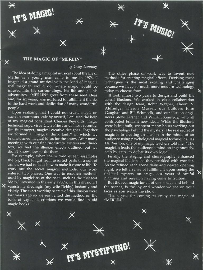 Merlin Commemorative Program – THE DOUG HENNING PROJECT