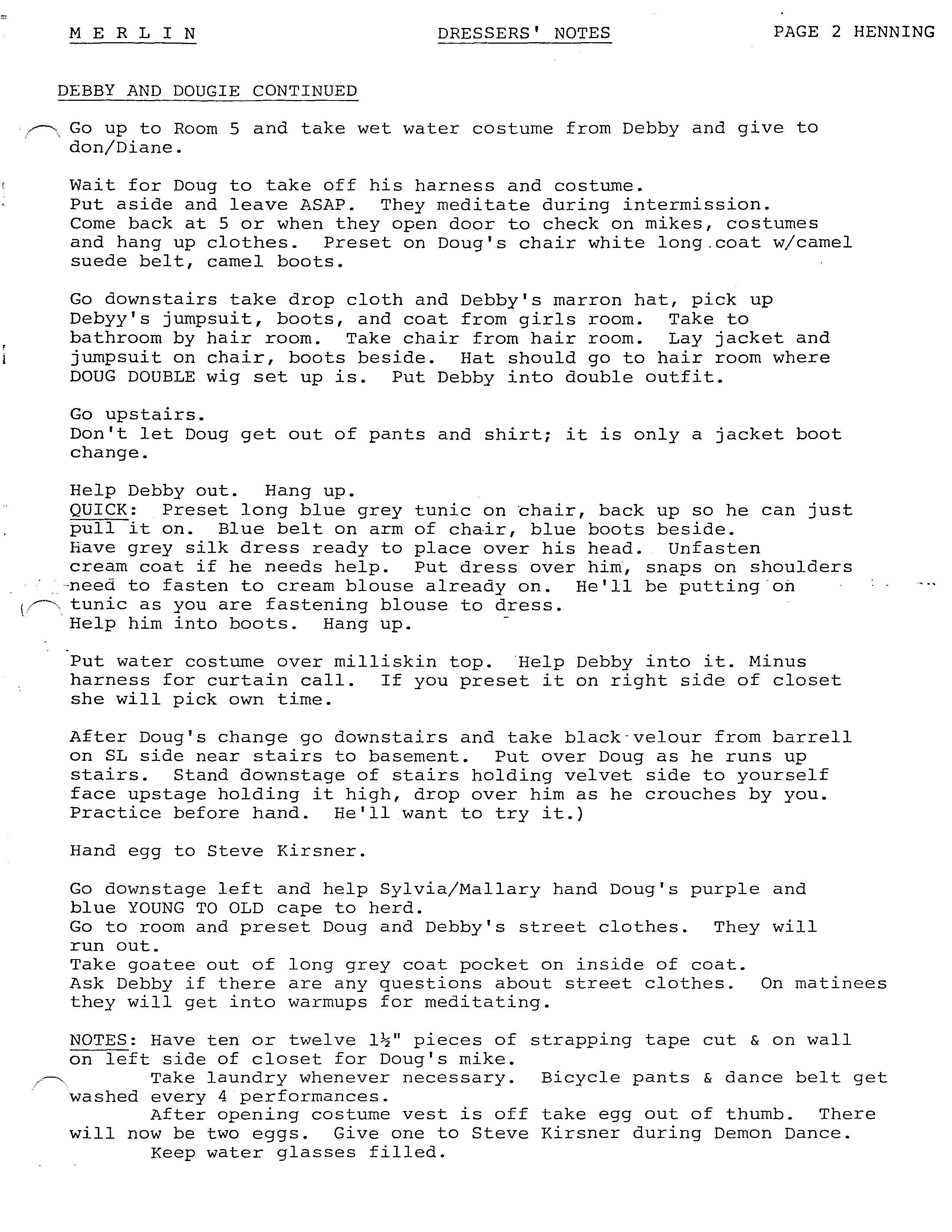Dressing Note Original “Merlin” Dressing Notes – THE DOUG HENNING PROJECT
