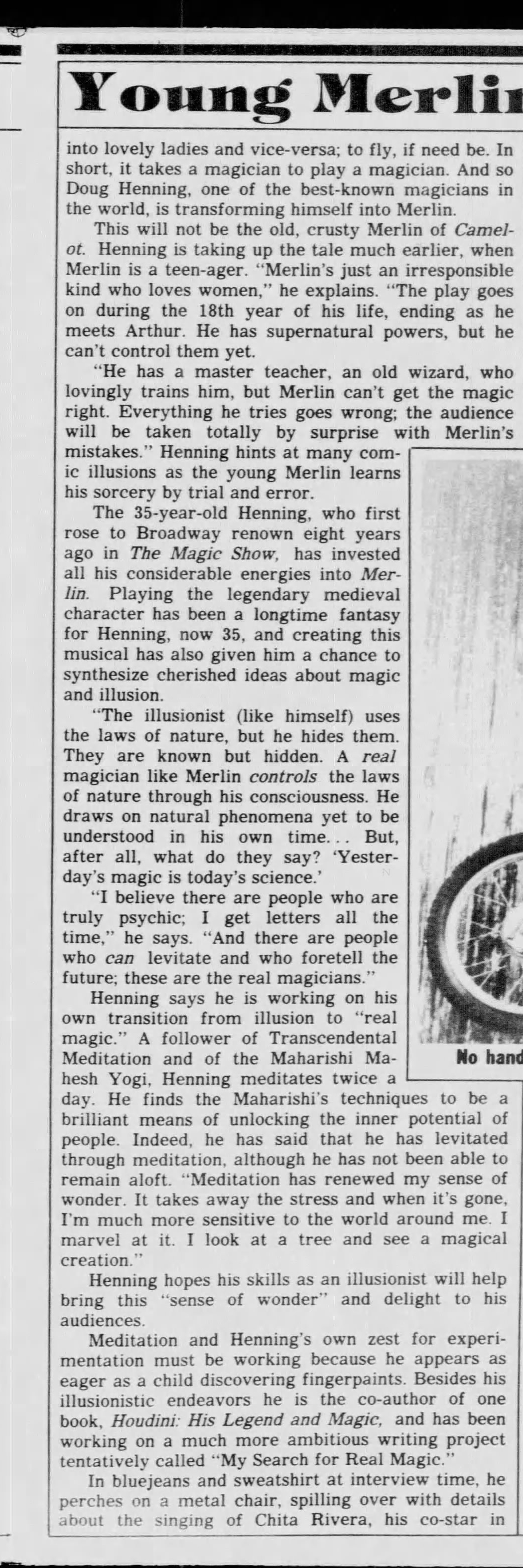 “Citizen Register”12/5/82: Merlin Article – THE DOUG HENNING PROJECT